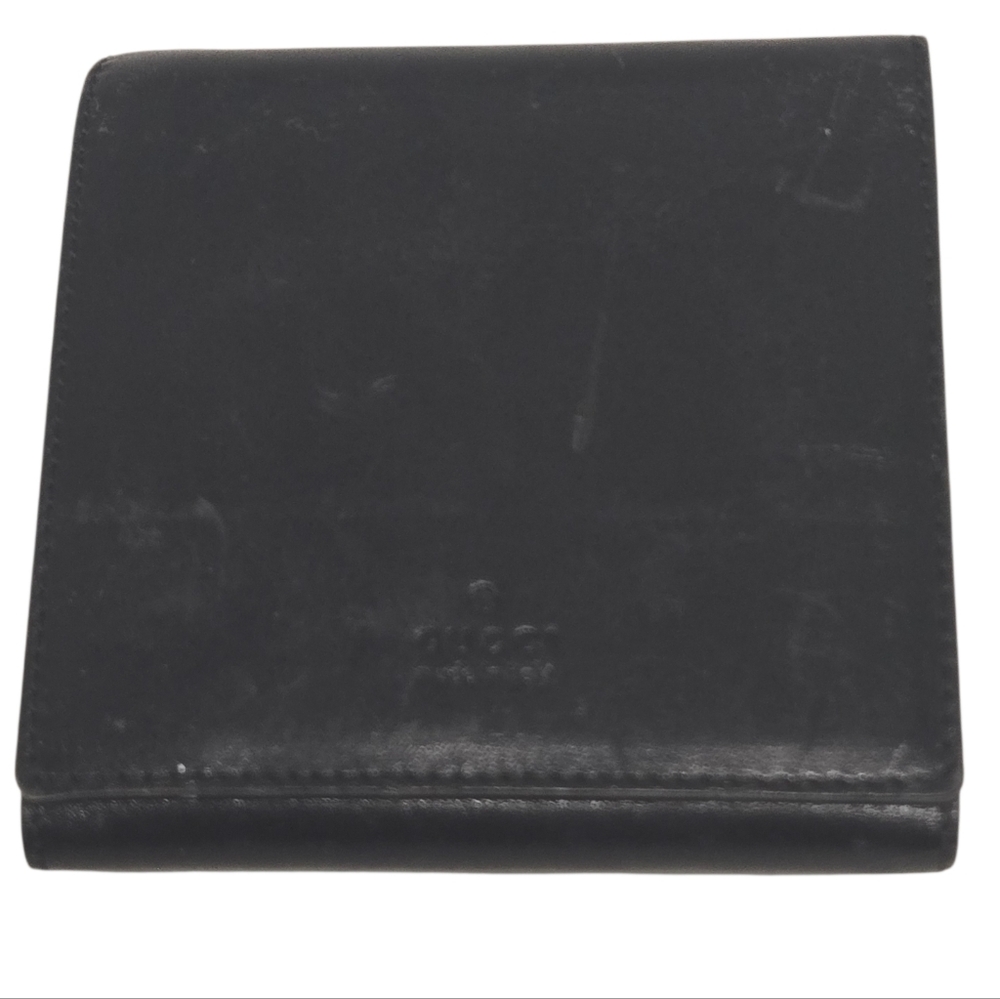 Gucci Black Leather Notebook with‎ Removable  Sticky Notes